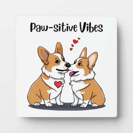 Vibes Corgis in Love Fotoplaat (Voorkant)