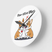 Vibes Corgis in Love Ronde Klok (Hoek)