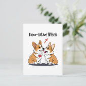 Vibes Corgis verliefd Briefkaart (Staand voorkant)