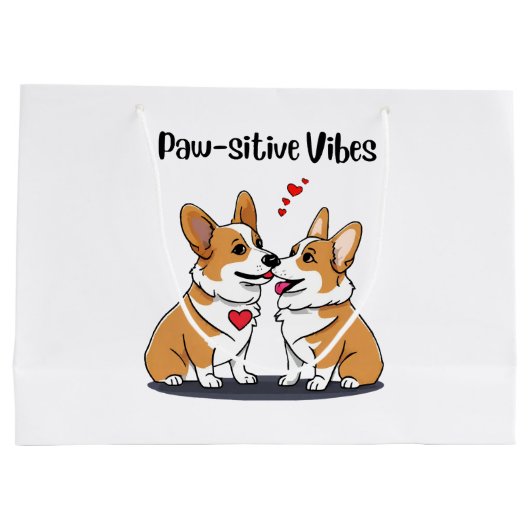 Vibes Corgis verliefd Groot Cadeauzakje (Achterkant)
