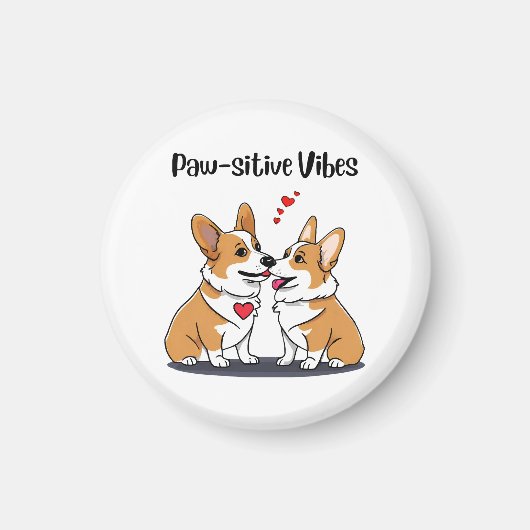 Vibes Corgis verliefd Magneet (Voorkant)
