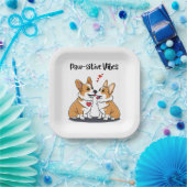 Vibes Corgis verliefd Papieren Bordje (Feest)