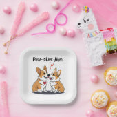 Vibes Corgis verliefd Papieren Bordje (Feest)