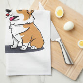 Vibes Corgis verliefd Theedoek (Quarter Fold)