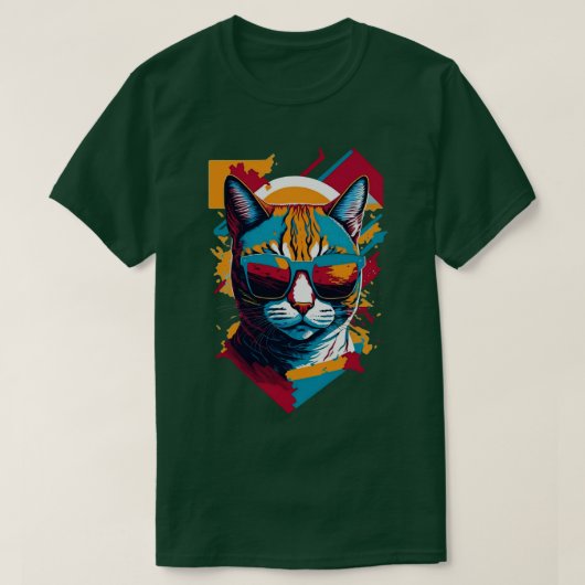  Vibes en Feline Flair Retro Cool Cat 1 T-shirt (Design voorkant)