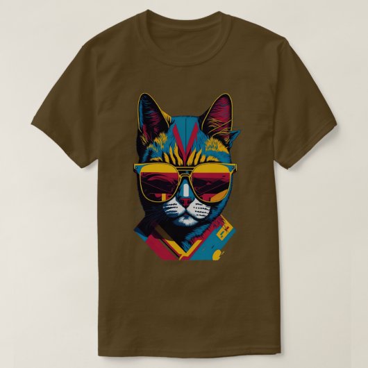  Vibes en Feline Flair Retro Cool Cat 2 T-shirt (Design voorkant)