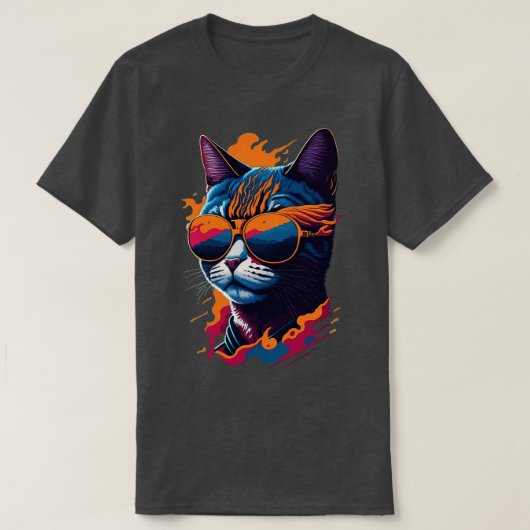  Vibes en Feline Flair Retro Cool Cat 3 T-shirt (Design voorkant)