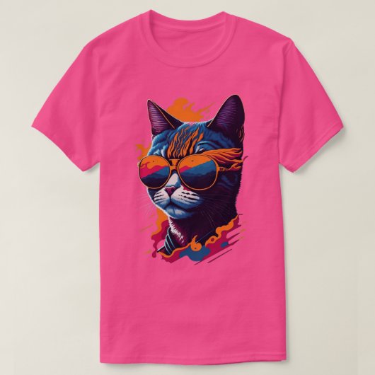  Vibes en Feline Flair Retro Cool Cat 3 T-shirt (Design voorkant)