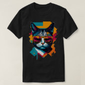 Vibes en Feline Flair Retro Cool Cat 6 T-shirt (Design voorkant)