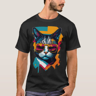  Vibes en Feline Flair Retro Cool Cat 6 T-shirt