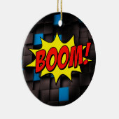  Vibes Explode: Retro Comic Text Effect Keramisch Ornament (Rechts)