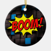  Vibes Explode: Retro Comic Text Effect Keramisch Ornament (Voorkant)