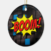  Vibes Explode: Retro Comic Text Effect Keramisch Ornament (Links)