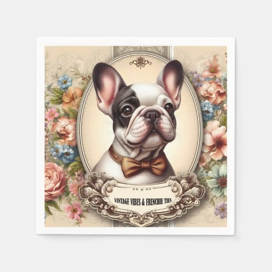 Vibes & Frenchie Stropdassen Servet (Voorkant)