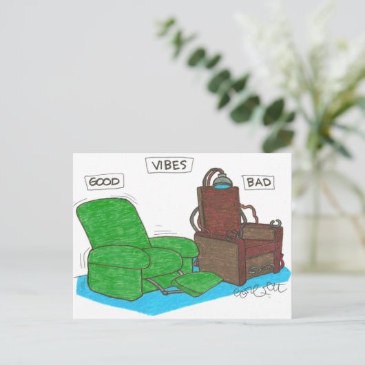 Vibes: GOED...BAD. Briefkaart (Staand voorkant)