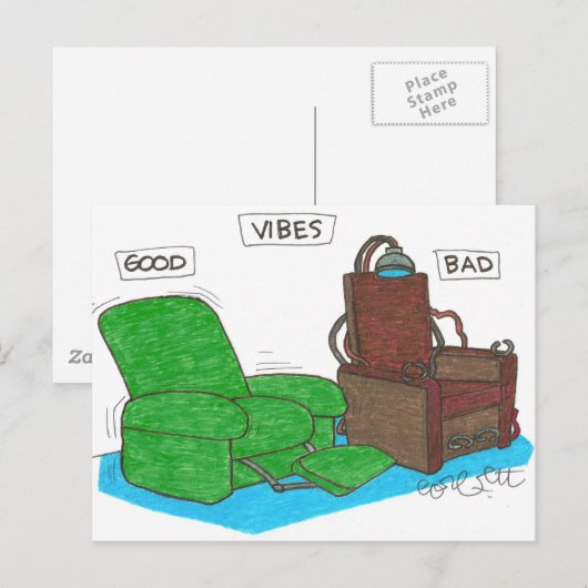 Vibes: GOED...BAD. Briefkaart (Voorkant / Achterkant)