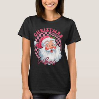 Vibes Groovy Pink Santa T-shirt