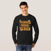 Vibes Groovy Retro Flowers leraar middelbare schoo T-shirt (Voorkant volledig)