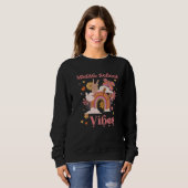 Vibes Groovy Retro Girl Boho Rainbow Trui (Voorkant volledig)