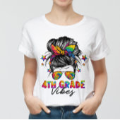 Vibes in de vierde klas: Hair Bun Girl terug naar  T-shirt
