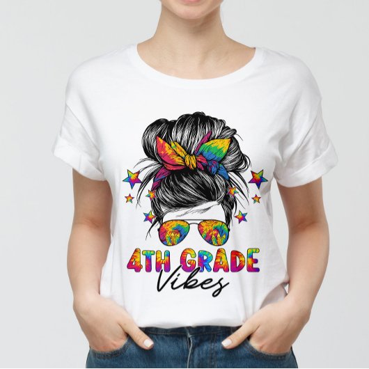 Vibes in de vierde klas: Hair Bun Girl terug naar  T-shirt
