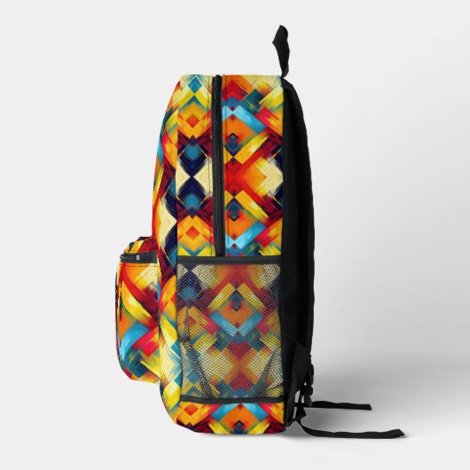 vibes in kleuren: stijlvolle geometrische vormen bedrukte rugzak (Rechts)
