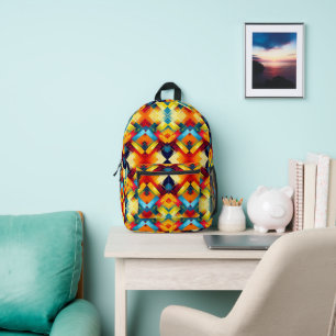 vibes in kleuren: stijlvolle geometrische vormen bedrukte rugzak