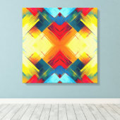  vibes in kleuren: stijlvolle geometrische vormen canvas afdruk (Insitu (Houten vloer))