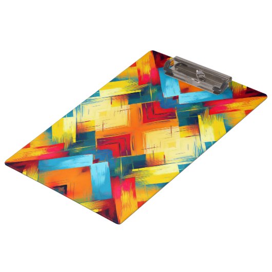 vibes in kleuren: stijlvolle geometrische vormen klembord (Gekanteld)