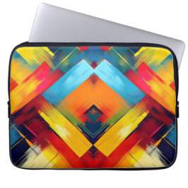 vibes in kleuren: stijlvolle geometrische vormen laptop sleeve
