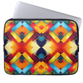 vibes in kleuren: stijlvolle geometrische vormen laptop sleeve