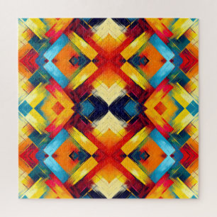 vibes in kleuren: stijlvolle geometrische vormen legpuzzel