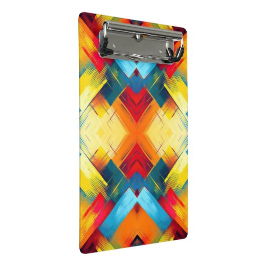 vibes in kleuren: stijlvolle geometrische vormen mini klembord (Schuin)