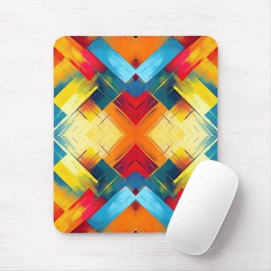 vibes in kleuren: stijlvolle geometrische vormen muismat (Met muis)