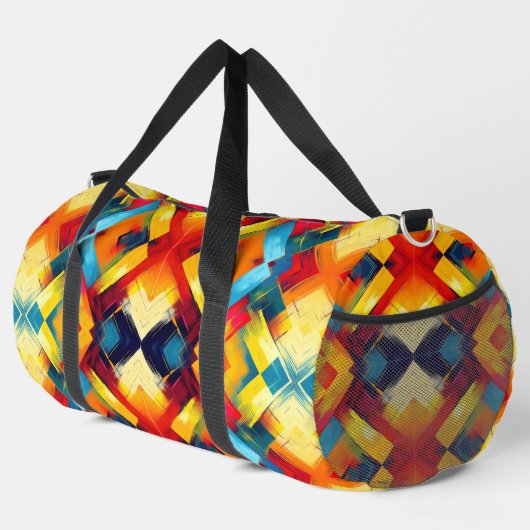 vibes in kleuren: stijlvolle geometrische vormen plunjezak (Rechterhoek)