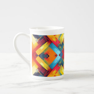vibes in kleuren: stijlvolle geometrische vormen porselein kop
