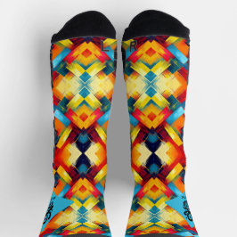vibes in kleuren: stijlvolle geometrische vormen sokken