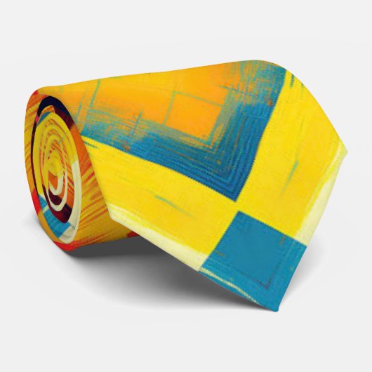 vibes in kleuren: stijlvolle geometrische vormen stropdas (Opgerold)