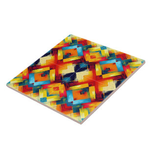  vibes in kleuren: stijlvolle geometrische vormen tegeltje