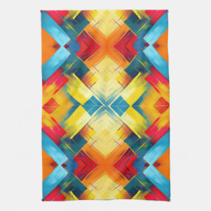 vibes in kleuren: stijlvolle geometrische vormen theedoek