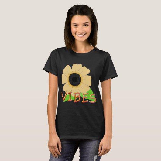 Vibes in Zonnebloem T-shirt (Voorkant volledig)