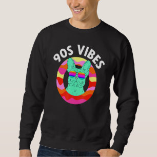 Vibes Lazy Costume Frenchie Dog mama retro hen Trui