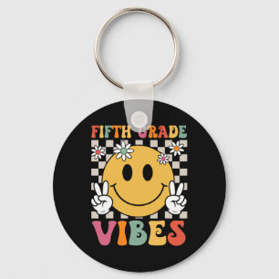 Vibes meisjes vijfde klas retro glimlach team 5e l sleutelhanger