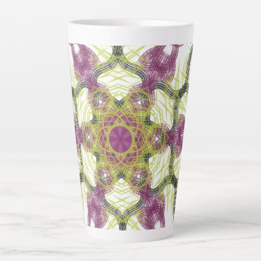 Vibes-Mok | Levendige tropische Abstracte kunst Latte Mok (Voorkant)