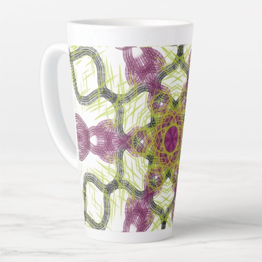 Vibes-Mok | Levendige tropische Abstracte kunst Latte Mok (Linkerhoek)