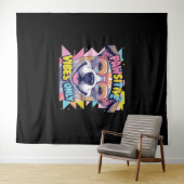 Vibes Only Grappig Hond T-shirt – Cool Dog Wandkleed (In Situ (horizontaal))