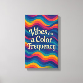 Vibes op een kleurfrequentie | Abstracte-golfcanva Canvas Afdruk