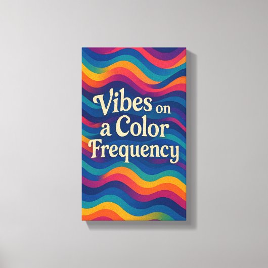Vibes op een kleurfrequentie | Abstracte-golfcanva Canvas Afdruk (Voorkant)