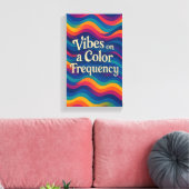 Vibes op een kleurfrequentie | Abstracte-golfcanva Canvas Afdruk (Insitu (Woonkamer))