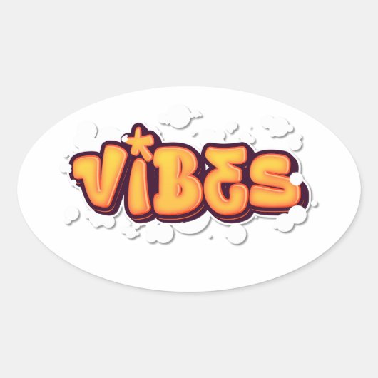 Vibes  ovale sticker (Voorkant)